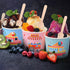 Ninehaoou 100 Set 6 oz Frozen Ice Cream Paper Cups with Spoons Bulk Colorful Disposable Ice Cream Bowls for Hot or Cold