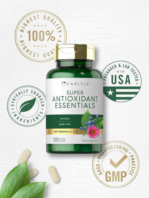 Carlyle Antioxidants Supplement | 100 Caplets - Nutritional Complex with Vitamin A, C, E | Non-GMO, Gluten Free