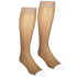 NuVein Sheer Compression Stockings, 15-20 mmHg Support, Knee High, Open Toe, Medium Denier, Beige, Medium