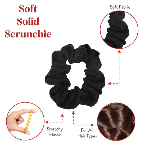 Set of 2 Solid Scrunchies in Black