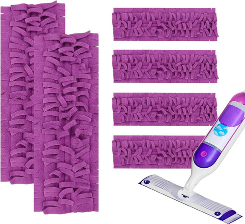 6 Pack Reusable Mop Pads Compatible with Swiffer Powermop, Microfiber Power Mop Refills for All Types of Floor Cleaning
