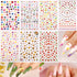 Teenitor 12 Sheets Nail Art Sticker, 3D Self-Adhesive Decoration with 5 Boxes Holographic Glitter Flakes and Nail Art