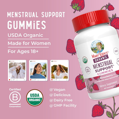 Gummies Common 30 MARYRUTH'S Organic Menstrual Support for the Relief of Symptoms of Premenstrual Syndrome | PMS