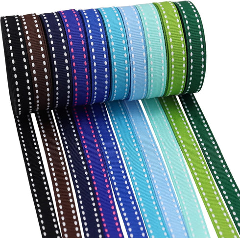 3/8" White Grosgrain Ribbons, 40yd (20x2yd), Perfect for Gift Wrapping, Crafts, Party, Wedding, DIY Bow Accessories
