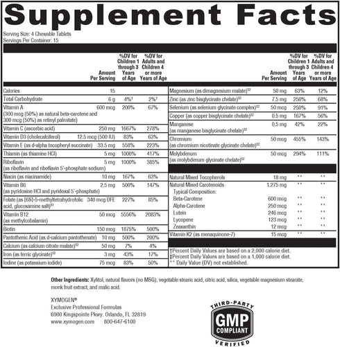 XYMOGEN Children's ActivNutrients Chewable - Mixed Berry Multivitamin for Kids, Multi Vitamin Multimineral for Wellness