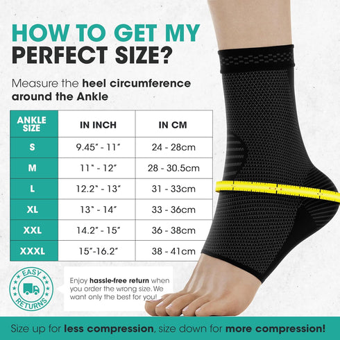 Modvel Foot & Ankle Brace Socks for Sprained Ankle Compression Sleeve, Plantar Fasciitis Relief Brace for Men & Women