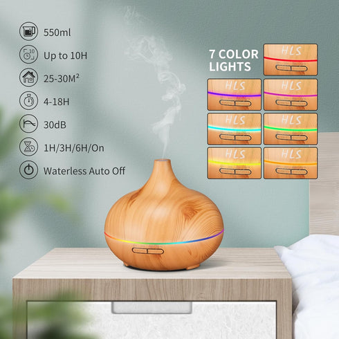 Aroma Diffuser for Essential Oil, Large Room, Cool Mist Humidifier with Auto Off, 1 Count