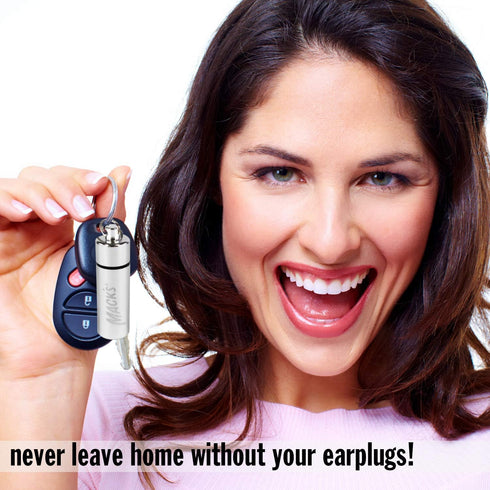 Mack's Keychain Carrying Case, Aluminum Waterproof Ear Plugs Holder – 2 Pack (Silver)