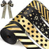 Shappy 4 Rolls Graduation Ribbon, 1 Inch Striped Bronzing Grosgrain for School Graduation Gifts, Craft Supplies