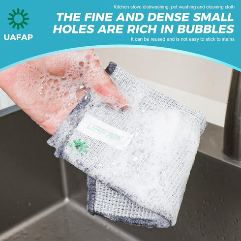 UAFAP 12 7.87 7.87 PCS Non Scratch Wire Dishcloth, Cleans Fast Without Scratching, Stands Up to Stuck-on Grime