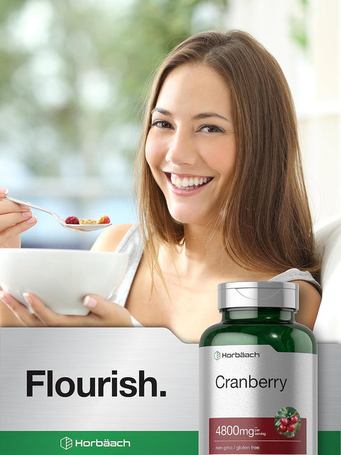Horbaeach Cranberry Pills 4800mg, 300 Softgels, Non-GMO Gluten Free Supplement from Concentrate Extract