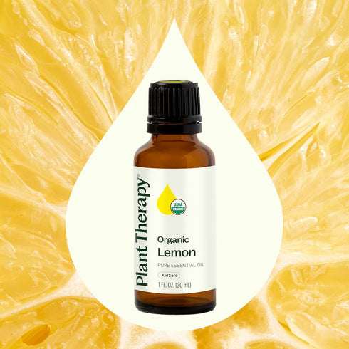 Plant Therapy Organic Lemon Essential Oil 100% Pure, USDA Certified Organic, Natural Aromatherapy, 30 mL