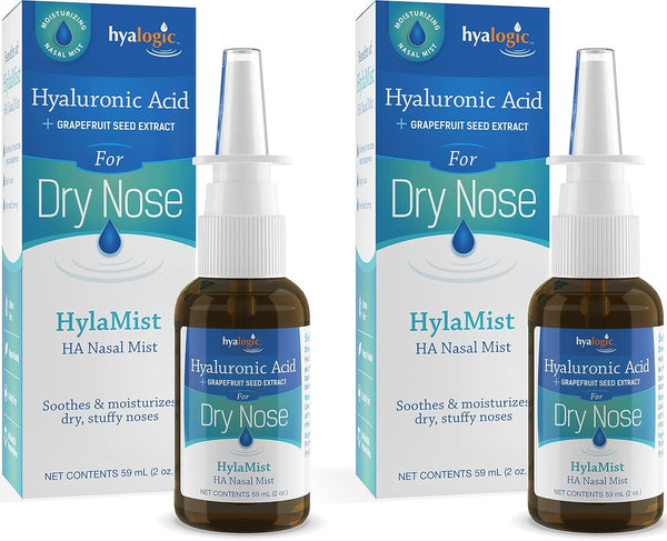Hyalogic HylaMist Nasal Spray - Soothing & Moisturizing Dry Nose Relief with Hyaluronic Acid (2oz)