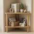2-Tier Bamboo Corner Shower Stool with Storage Shelf, Waterproof Shower Foot Rest for Shaving Legs, Small Bathroom