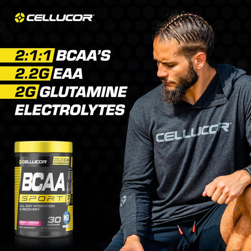 Cellucor BCAA Sport Powder, Sports Drink for Hydration & Recovery, Cherry Limeade, 30 Servings
