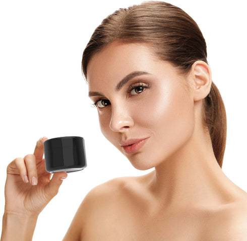 Houseables Black Cosmetic Jars, Small Containers with Lids, 2 Fl Oz, 160 ML, 24 Pack, TSA Approved for Lotion, Creams,