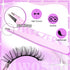 wiwoseo False Eyelashes - Self-Adhesive Natural Wispy Fluffy 16MM Faux Mink Lashes, Reusable