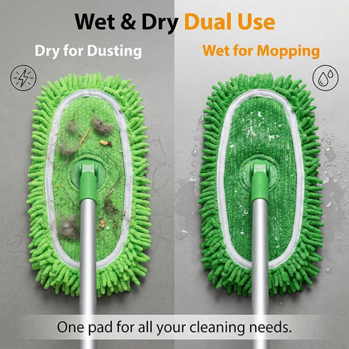 RAINFLOW 4PCS Microfiber Mop for Sweeper - Reusable Mop Pads Refill Sweeping Mopping Pad Dust Mops for Hardwood Floors