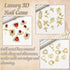 RODAKY 120PCS Gold Nail Charms, 3D Heart Crystal Rhinestone Rose Charms for Luxury Nail Decoration