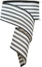 Black and White Striped Wired Ribbon, 2.5 inch x 25 Yards for Christmas, Wreath, DIY Craft Gift Wrapping