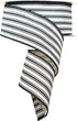 Black and White Striped Wired Ribbon, 2.5 inch x 25 Yards for Christmas, Wreath, DIY Craft Gift Wrapping