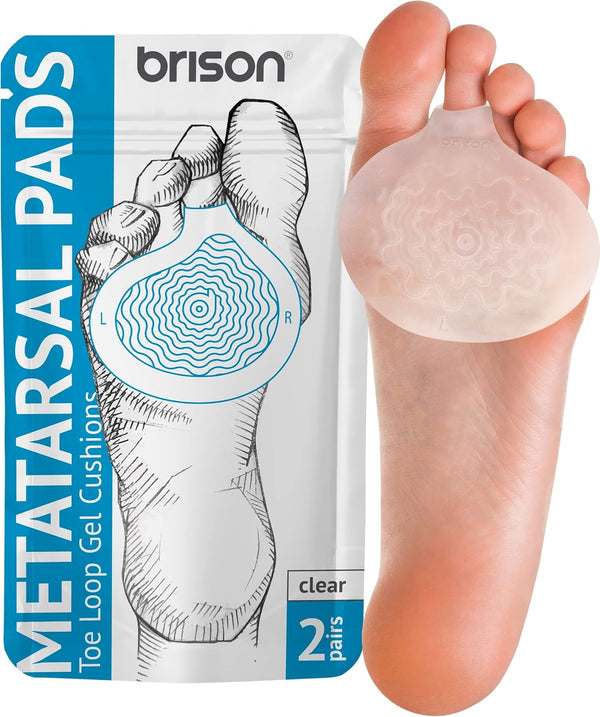 Metatarsal Pads - Ball of Foot Cushions for Women and Men - Soft Gel Foot Pain Relief - 2 Pairs