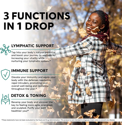 USDA Organic Lymphatic Drainage Drops - 2 fl - Immune System Support & Cleanse with 8-in-1 Herbs, Made in USA