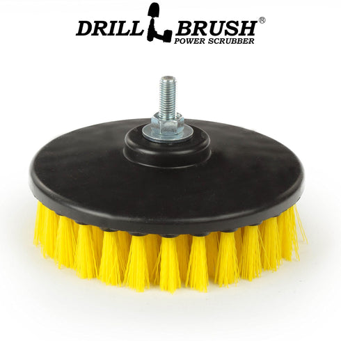 Cleaning Supplies - Threaded 5-inch Commercial Scrub Brush for Electric, Pneumatic Polishers
