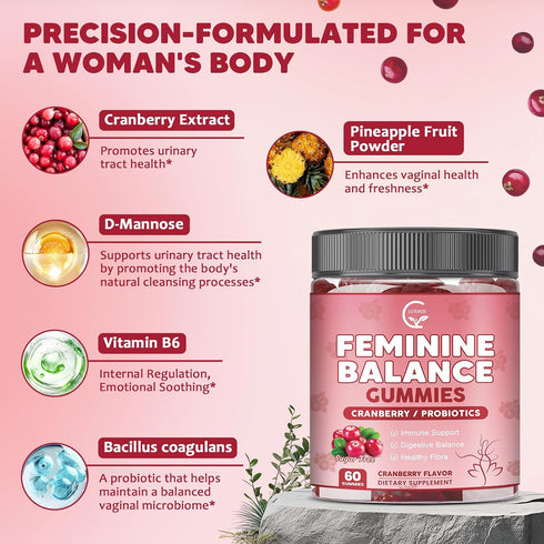 Gummies Gummies GORNVB Premium Feminine Balance for Women, Support pH Balance & Vaginal Probiotics Health