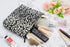 Makeup Bags for Purse, Large Zipper Cosmetic Pouch, Travel Canvas Make Up Organizer Tool Pouch for Women, Leopard Black