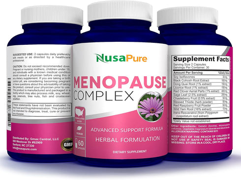NusaPure Menopause Complex, Black Cohosh and Herbal Ingredients, 60 Capsules