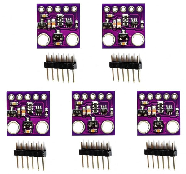 5pcs GY-MAX30102 MAX30102 Heart Rate Click Pulse Oximetry Sensor Module for Arduino (Purple Board)
