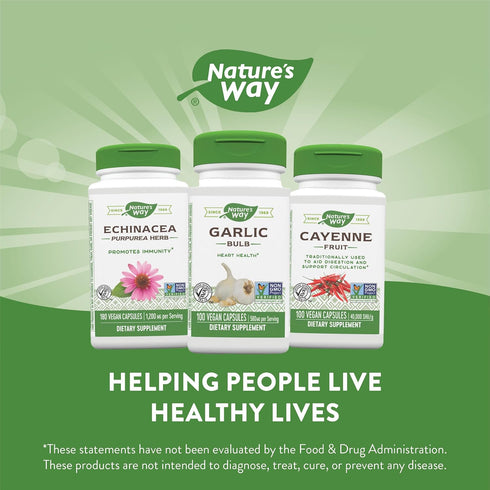 Nature's Way Bulb, 100 (Pack 2) Garlic Supports Heart Health*, Vegan Capsules