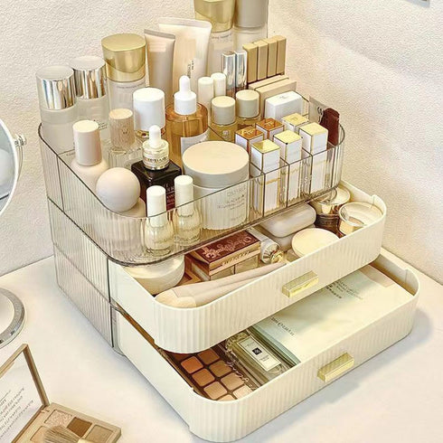 MIUOPUR Stackable Makeup Organizer Drawers, Ideal for Bathroom Vanity, Desk and Dresser Countertops