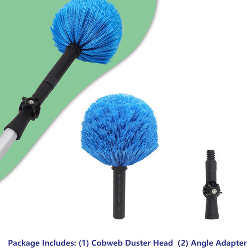 Twist-On Cobweb Duster Head, Soft Bristles Spider Web Duster Brush for Indoor & Outdoor Cleaning