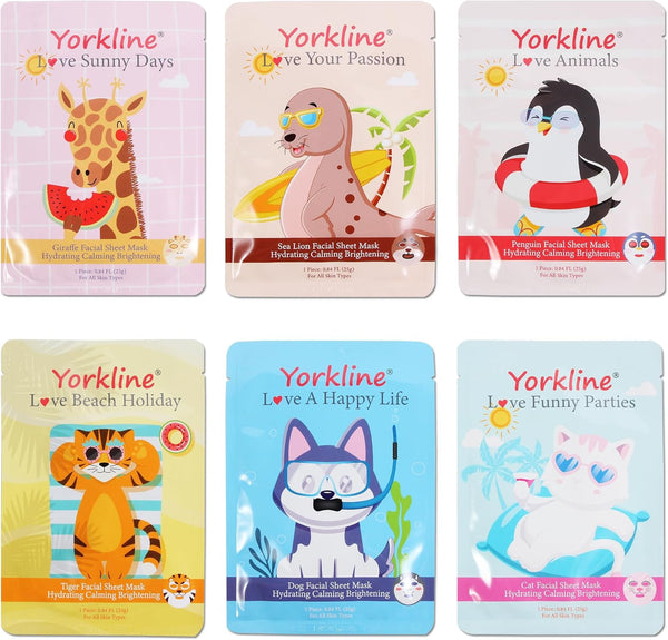 Animal Facial Sheet Mask, Fun Spa Mask for Kids, Character Sheet Mask for Girls Night