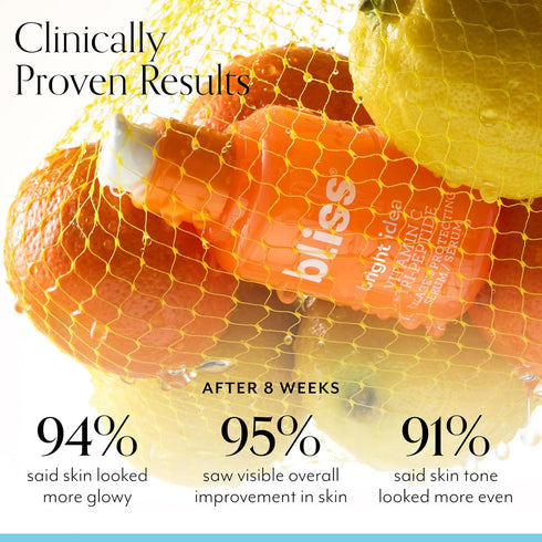 Bliss Bright Idea Vitamin C + Tri-Peptide Collagen Serum - Brightening Face Skincare, Anti-Aging, 1 Fl Oz