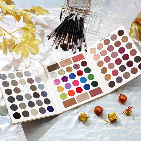 UCANBE 86 Colors Eyeshadow Makeup Palette + 15 Brushes Set - Highly Pigmented Long Lasting Makeup Kit