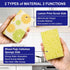 CELOX 6 Pack Lemon Printed Dual Sided Scrub Dish Sponges, Non Scratch Sponge for Kitchen Cleaning, 4.5" x 2.8" x 0.8" by CELOX