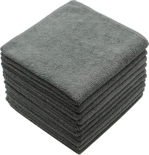 Microfiber Dish Cloths, Ultra Absorbent Kitchen Rags for Washing Dishes, Fast Drying Cleaning Cloth 10 Pack Gray