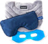 ASUTRA Navy Silk Eye Pillow and Plush Gray Weighted Neck Wrap Bundle Set - 2 Products, Weighted Eye Mask Filled with