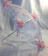 Party Favors Plus 36" White Lace Baby Shower Umbrella Booties & Pacifiers Pink Accents