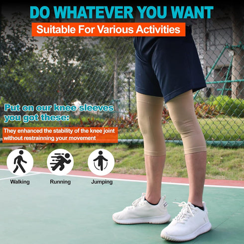 Knee Compression Sleeves, 1 Pair - 20-30mmHg Strong Support Knee Brace for Meniscus Tear, Arthritis, Pain Relief
