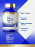 Carlyle Vitamin B12 100mcg, 200 Tablets, Essential Vitamin Supplement, Vegan & Gluten Free