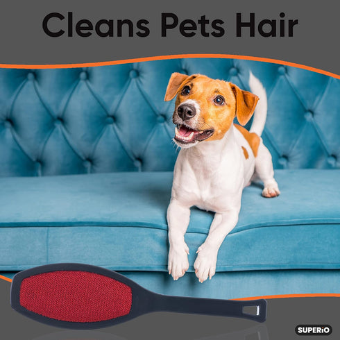 Superio Suede Lint Brush, Double Sided Magic Lint Remover for Clothes, Portable Tool for Pet Hair, Dust, and Lint