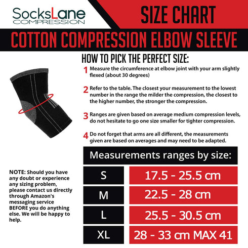 Cotton Compression Elbow Sleeves, 2 Support Braces for Men and Women Tennis, Golf, Joints and Tendons Pain Relief, Arthritis, Tendonitis, Bursitis, Inflammation, Injury Recovery.