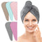 5 Pack Thicken Microfiber Hair Towel Wrap for Women - Quick Dry Hair Turban with ELASTIC LOOP DESIGN - 320GSM Coral