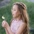 SWEETV Gold Flower Girl Headpiece, Crystal Floral Girls Headband for Wedding, Birthday Party, Photography