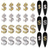SILPECWEE 20pcs Alloy Money Dollar Nail Charms, 3D Silver & Gold Dollar Sign Rhinestones Nail Art Charms for Women Nail