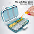 Travel Pill Organizer Box - Moisture Proof Daily Medicine Holder, Small Pill Case for Vitamins, 7 Compartments